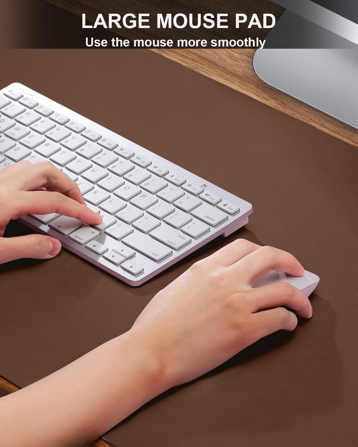 Desk mat Large, Leather Desk Pad Protector,Office Desk Mat,Mouse Pad, Non-Slip Desk Blotter, Laptop Desk Pad, Waterproof Desk Writing Pad for Office&Home (Coffee, 48" x 24")