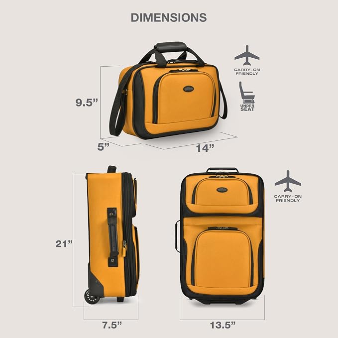 U.S. Traveler Rio Fabric Expandable Carry-on Luggage, Rolling Suitcase
