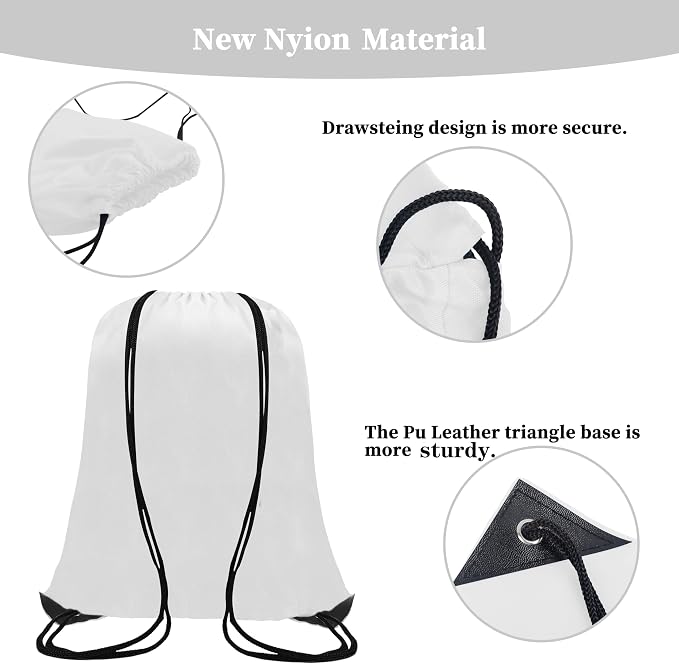 60 Pieces Drawstring Backpack Bags Sports Sackpack Bulk Cinch Gym Bag