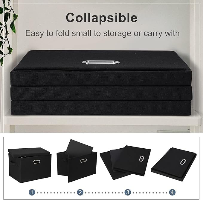 Large 17" 36 Quart Collapsible Stackable Storage Bins