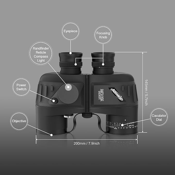 Aomekie 10x50 Binoculars for Adults Marine Military Binoculars Waterproof
