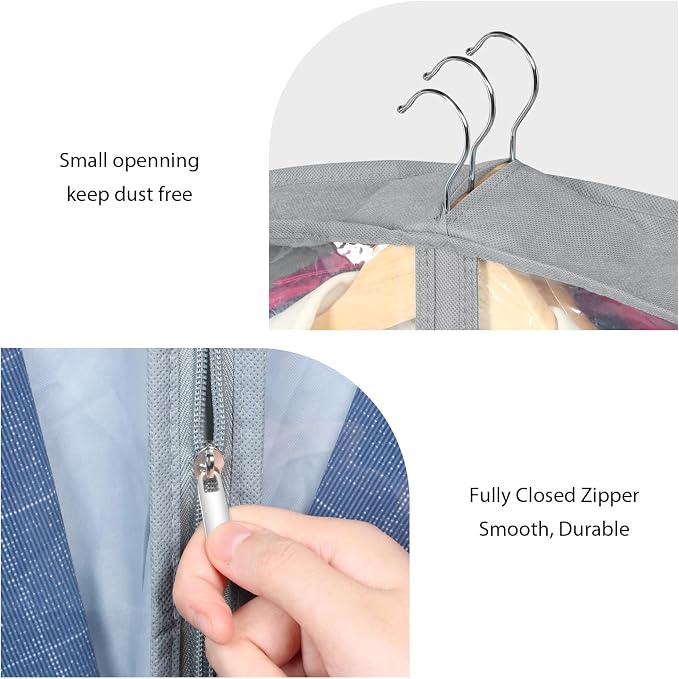 Zilink 40" Suit Bags for Closet Storage Clear Mink Coat Storage Bag Hanging