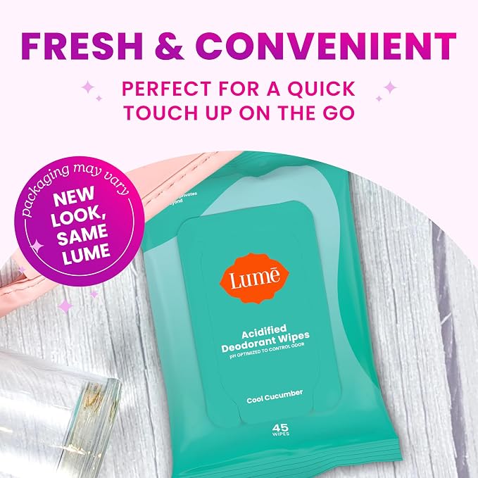 Lume Acidified Deodorant Wipes