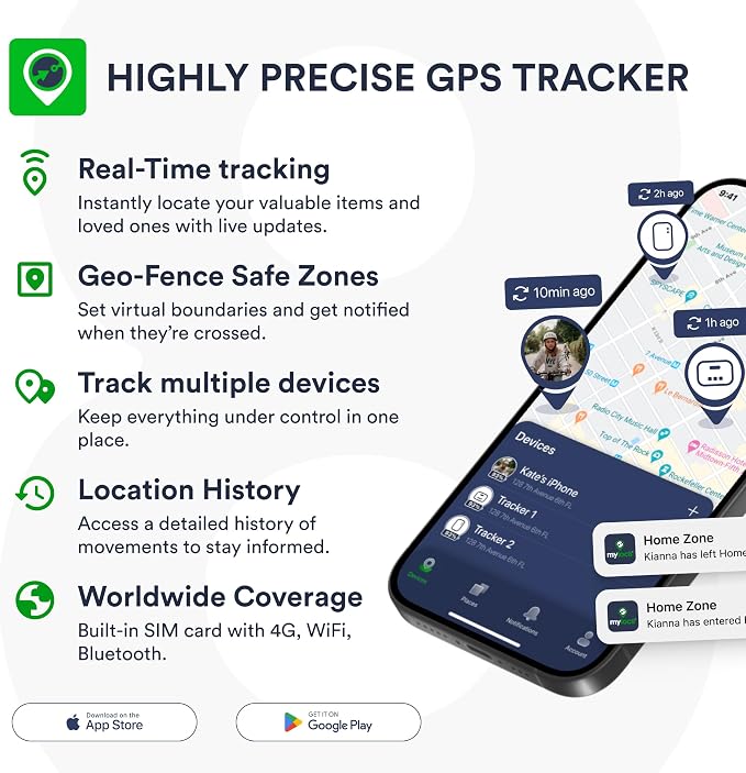 GPS Luggage Tracker for Suitcases TSA Approved, Android & iOS Compatible