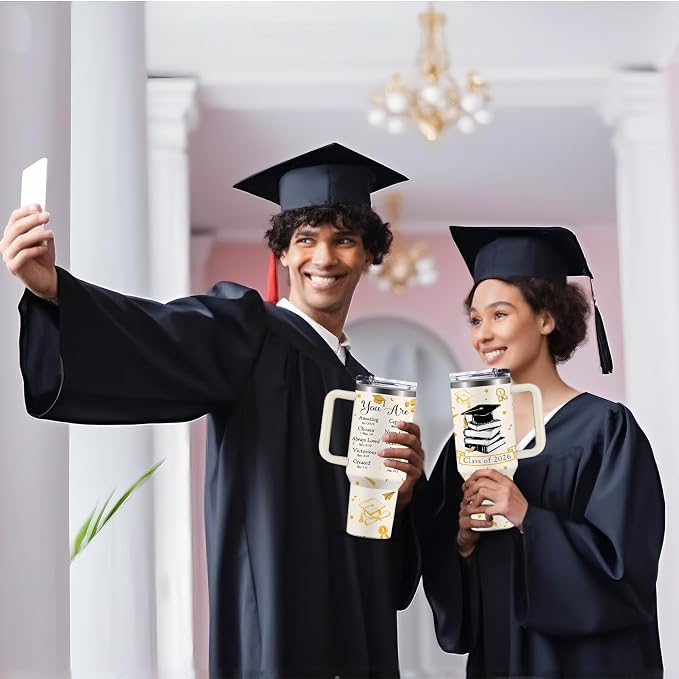 2026 Graduation Gifts for Her, Him - Class of 2026 Tumbler 40oz - Congrats Grad Gift for Class of 2026 - Masters Degree, PHD, High School Senior, College Graduation Gifts for Graduate Students