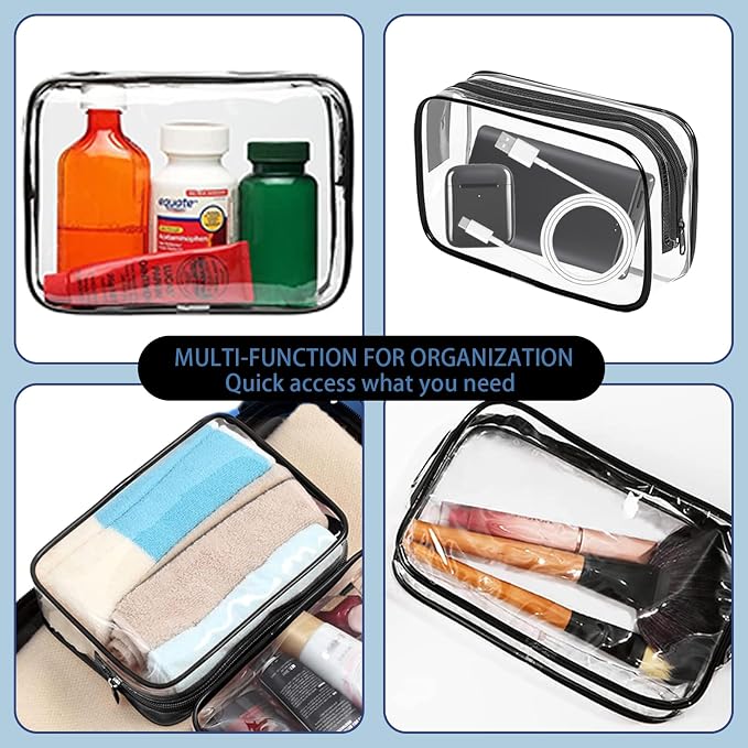 16 Pieces Clear Makeup Bags Bulk, TSA Approved Toiletry Bag