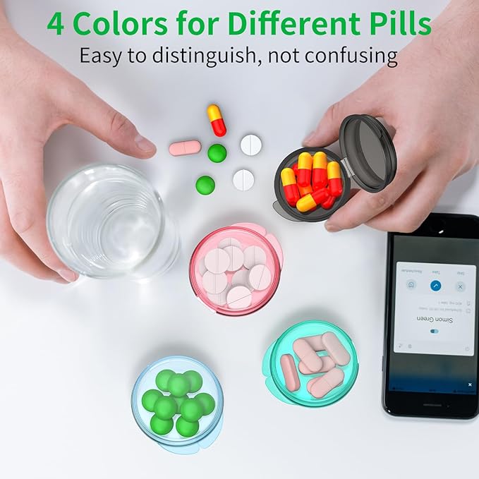 Small Pill Box, Travel Pill Case Portable Daily Pill Organizer Mini Medicine