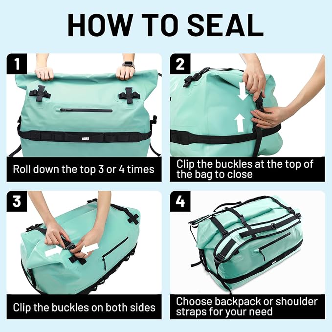 MIER Large Waterproof Duffel Bag Rolltop Dry Backpack Duffle Bags