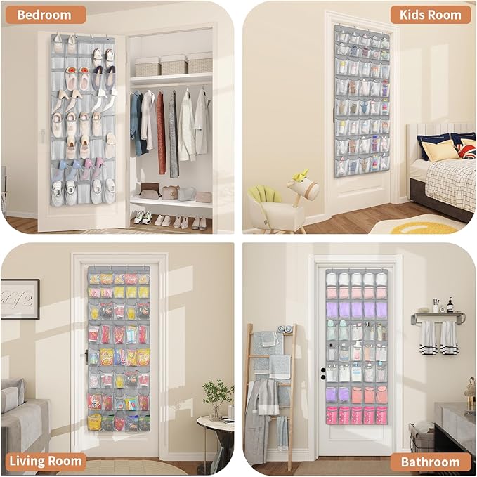 FENTEC 40 Large Pockets Over The Door Shoe Organizer, Mesh Hanging Shoe