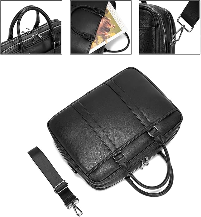 Accordian File Organizer with Handle, 15.6 in Laptop Bag Portable Document