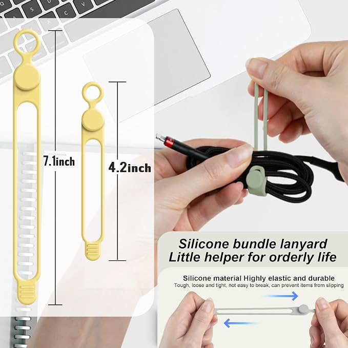 Nearockle Silicone Cable Ties Cord Organizer