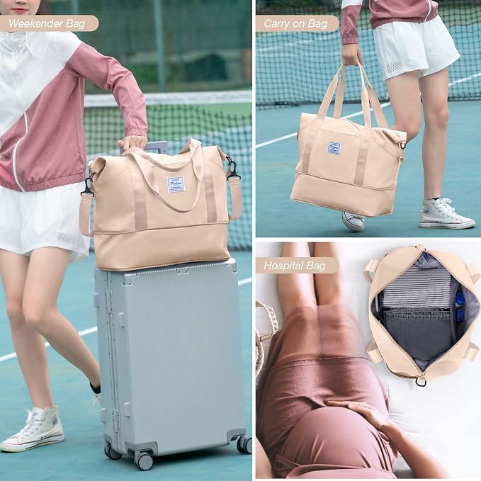 Travel Duffel Bag, Sports Tote Gym Bag, Shoulder Weekender Overnight Bag