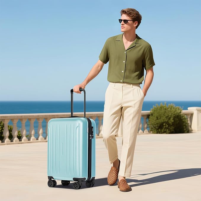 KYME Suitcase Hardshell With Double Spinner Wheels, PC+ABS TSA Lock Travel
