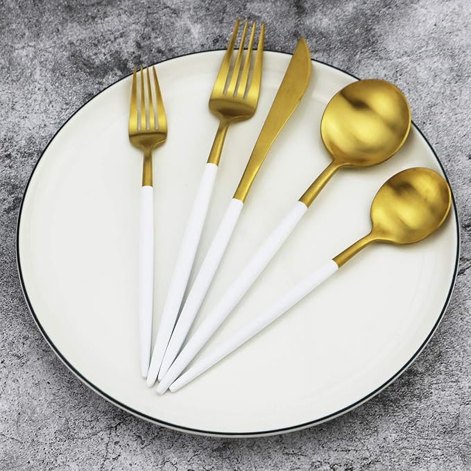 Gugrida 20-Piece 18/10 Stainless Steel Flatware Silverware, Luxury Dinnerware