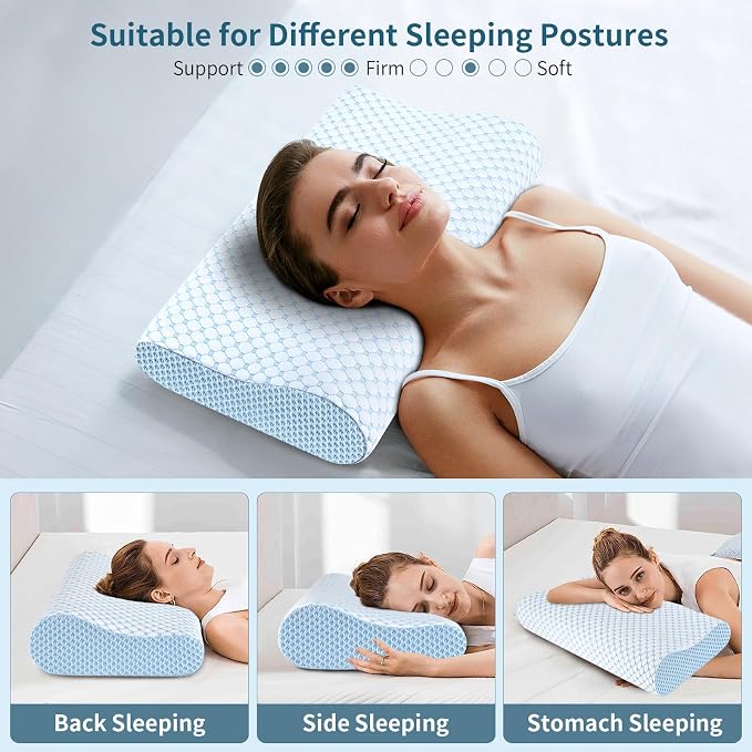 Cervical Pillow for Neck Pain Relief, Contour Memory Foam Pillows for Sleeping