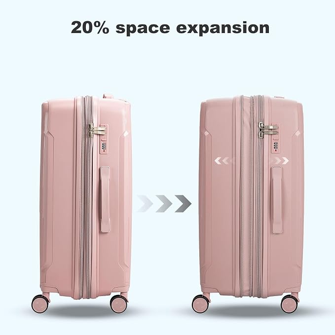 Nazhura Luggage Set, 3-Piece Hardside Suitcase Set, 20-inch Carry On, 28-inch