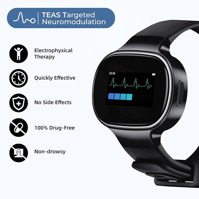 EmeTerm Smart FDA-Cleared Anti-Nausea Wristwatch Touchscreen IP67 Waterproof