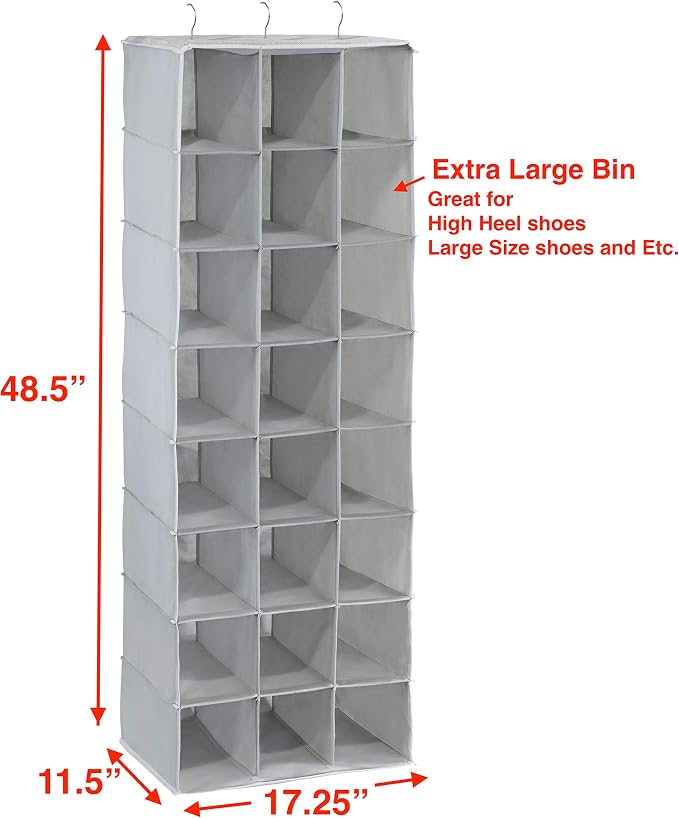 Simple Houseware Hanging Closet Organizers 24 Section Shoe Shelves