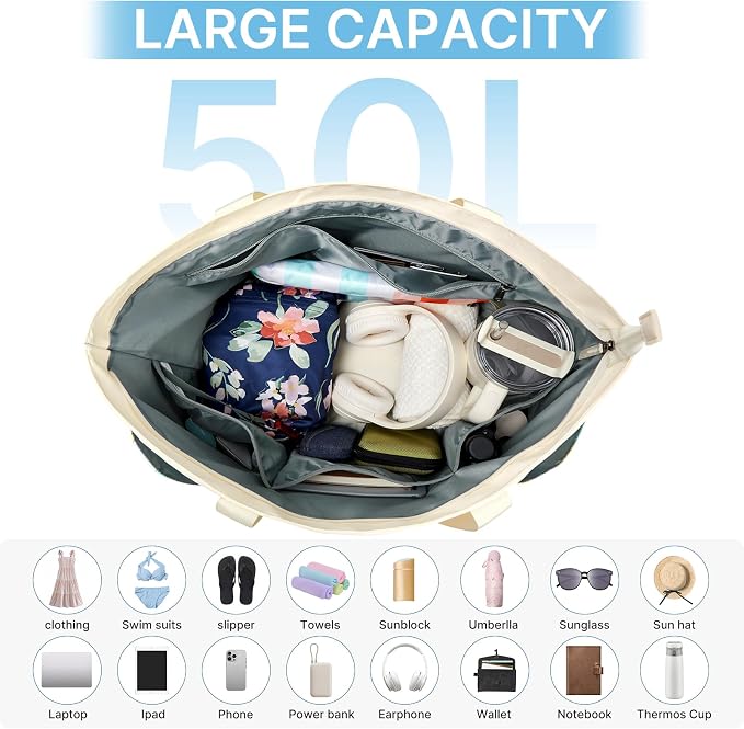 G4Free Beach Bag, Waterproof Beach Tote Pool Bags