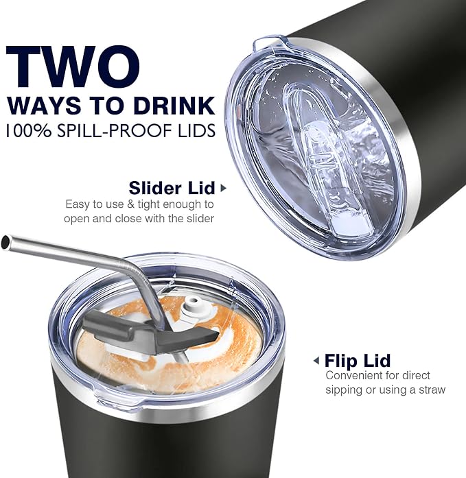 30 oz Travel Coffee Tumbler Cup, Double Wall Stainless Steel Reusable Spill