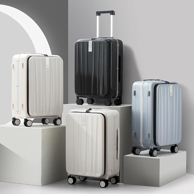Hanke 24 Inch Checked Luggage PC Hard Shell Suitcases