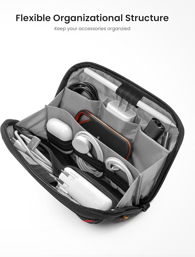 tomtoc Travel Cable Organizer Pouch, Electronics Accessories Organizer Portable