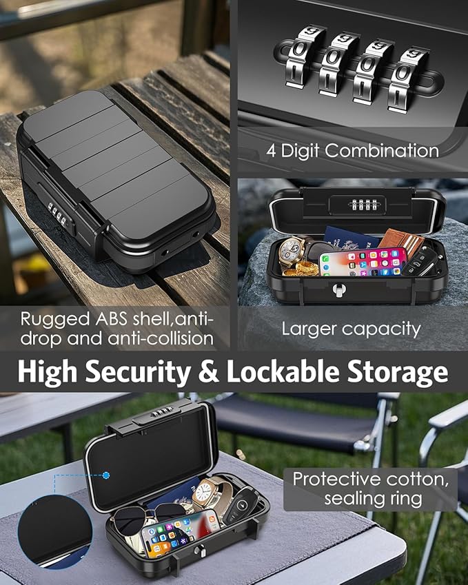 AMIR Portable Safe Box, Combination Security Case LockBox