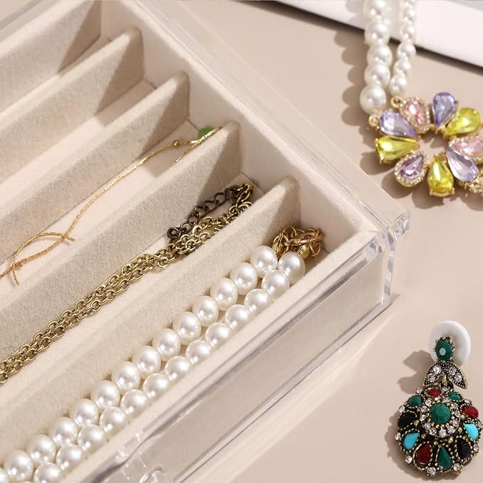 5 Drawers Necklace Organizer Storage, Tray