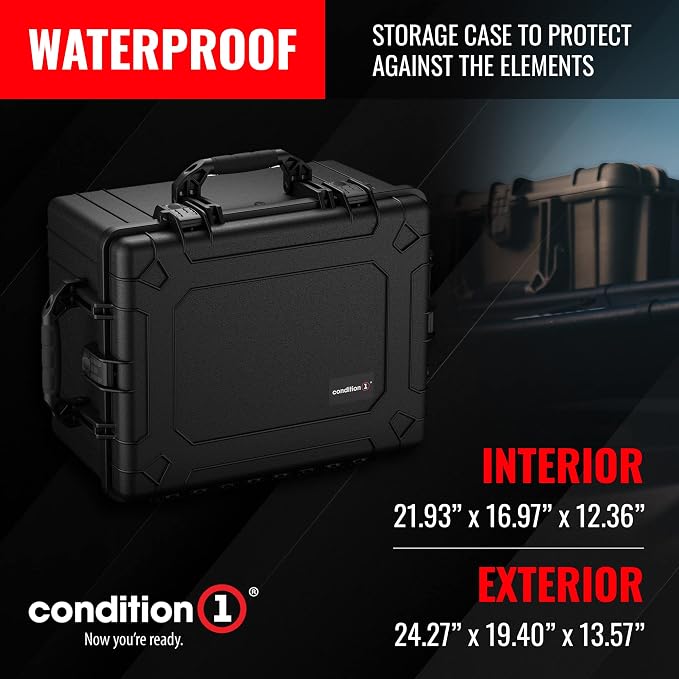 Condition 1 25" Large Heavy-Duty Protective Waterproof Hard Case, Model 024