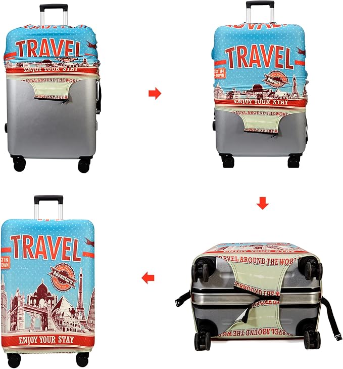 WUJIAONIAO Travel Luggage Cover Baggage Suitcase Cover Protector Skins 18-32