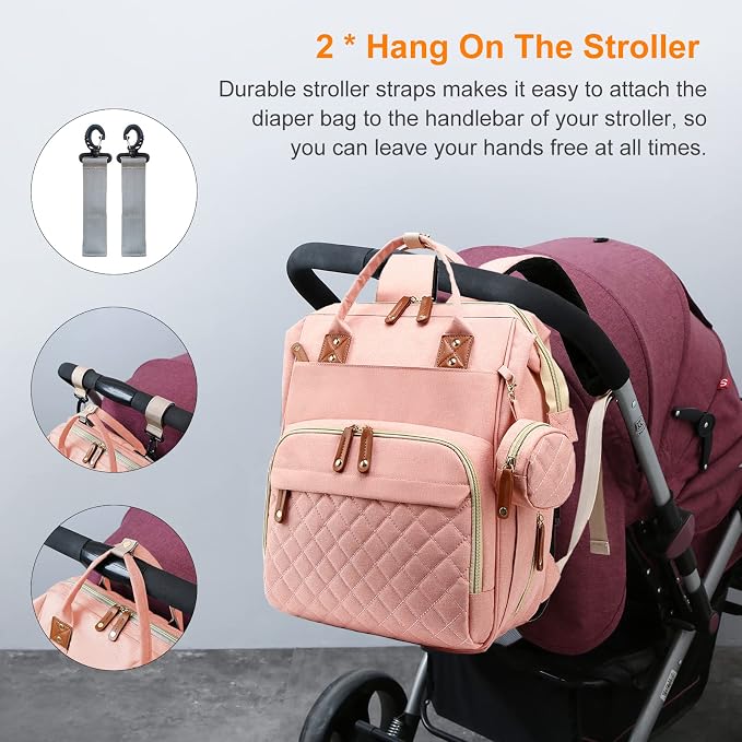 Diaper Bag, Backpack with Changing Station, Waterproof Baby Bag
