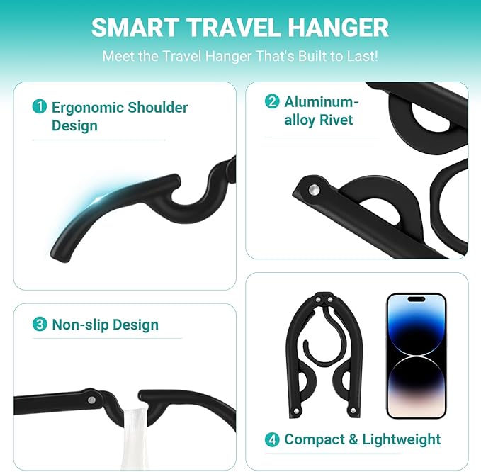 10Travel Hangers Foldable，Folding