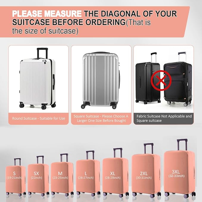 Travel Luggage Cover Suitcase Protector Scratch-Resistant Fit 19-31 Inch