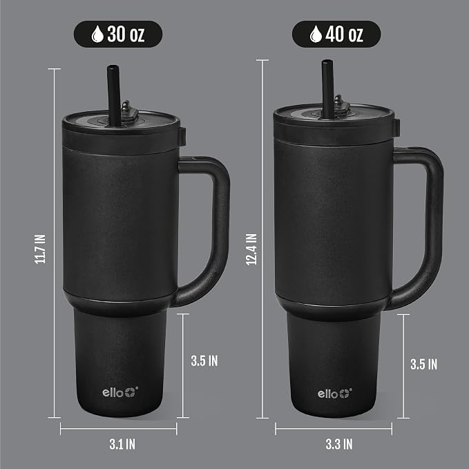 Ello Oasis 40oz Stainless Steel Tumbler - Black