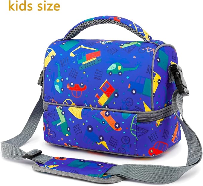 FlowFly Kids Double Decker Cooler Insulated Lunch Bag Large Tote