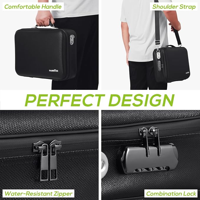 Fireproof Document Box with Combination Lock, Fireproof Water-Resistant Hard