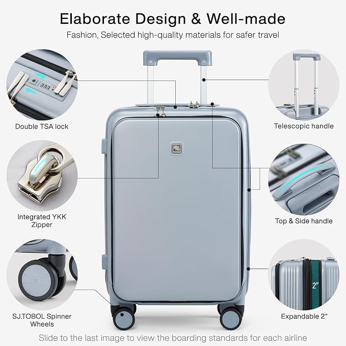 Hanke Grace Expandable Carry On Luggage
