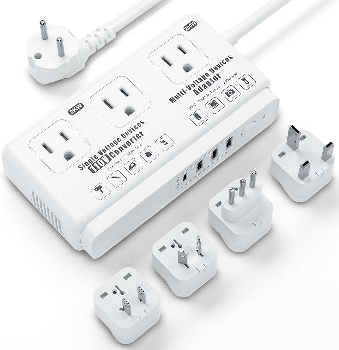 220v to 110v Travel Voltage Converter: International Universal Voltage