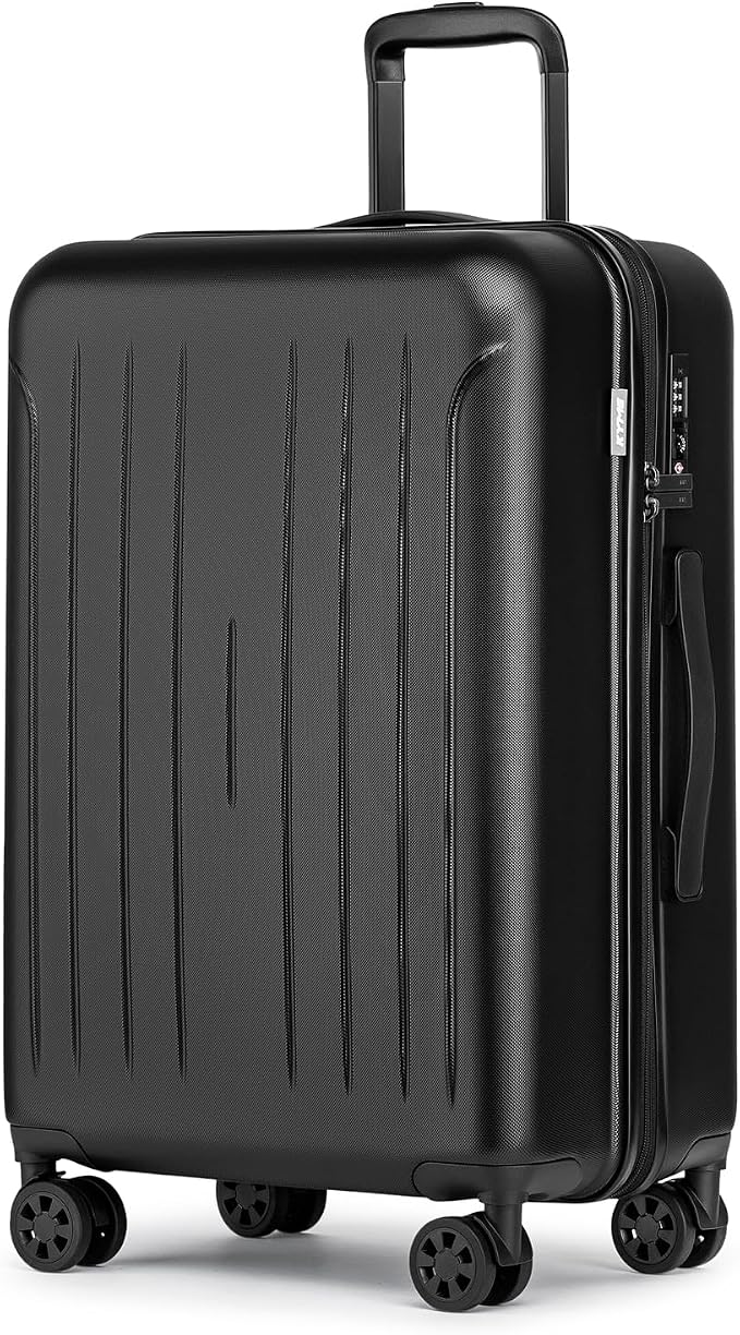 KYME Suitcase Hardshell With Double Spinner Wheels, PC+ABS TSA Lock Travel