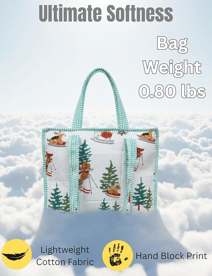 Cotton Quilted Tote Bag for Women – Large Beach & Travel Tote