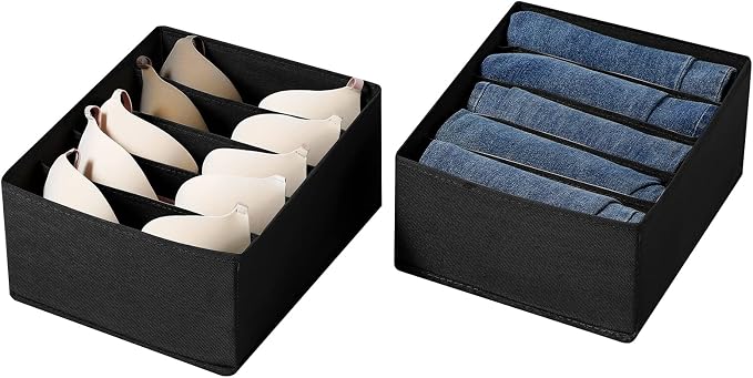 Jeans Drawer Organizers for Clothing, 5 Compartment Wardrobe Storage Box