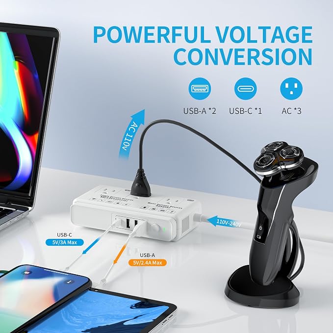 220v to 110v Travel Voltage Converter: International Universal Voltage