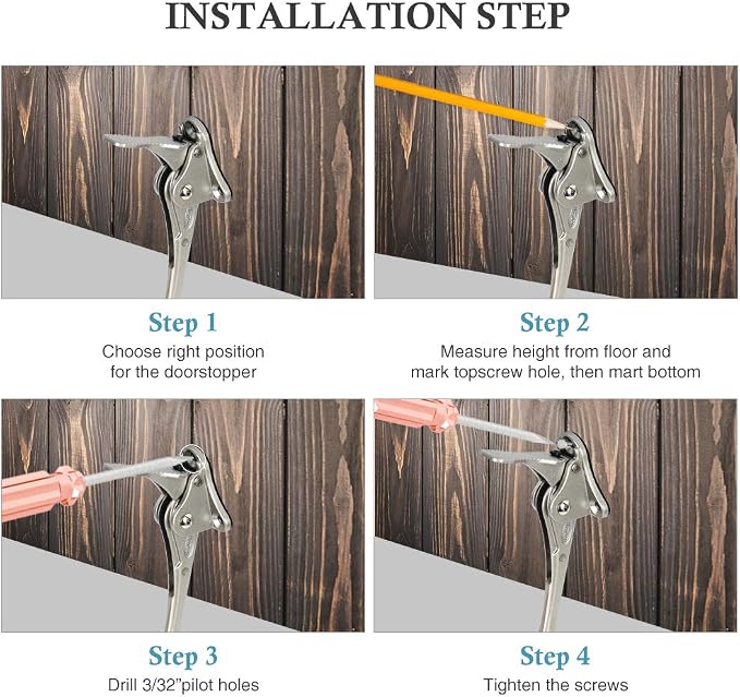 Door Stopper, One-Touch semi-Automatic Metal Door Stopper,