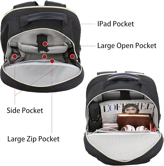LOVEVOOK Laptop Backpack Purse for Women, Work Travel Computer Bags, Quilted