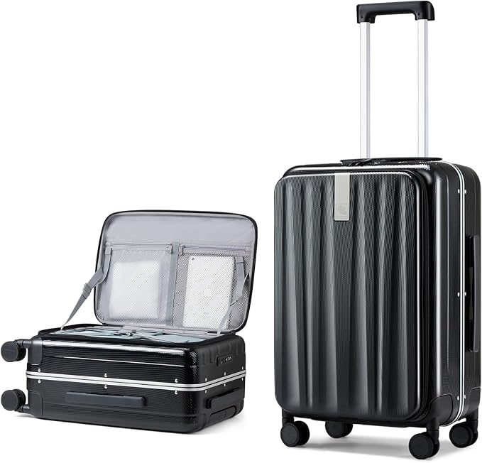 Hanke 24 Inch Checked Luggage PC Hard Shell Suitcases