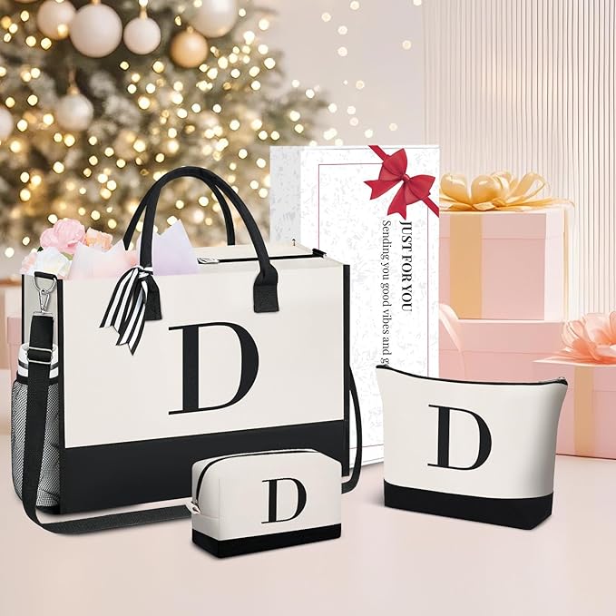 BAGAIL Initial Tote Bag, Personalized Birthday Gifts