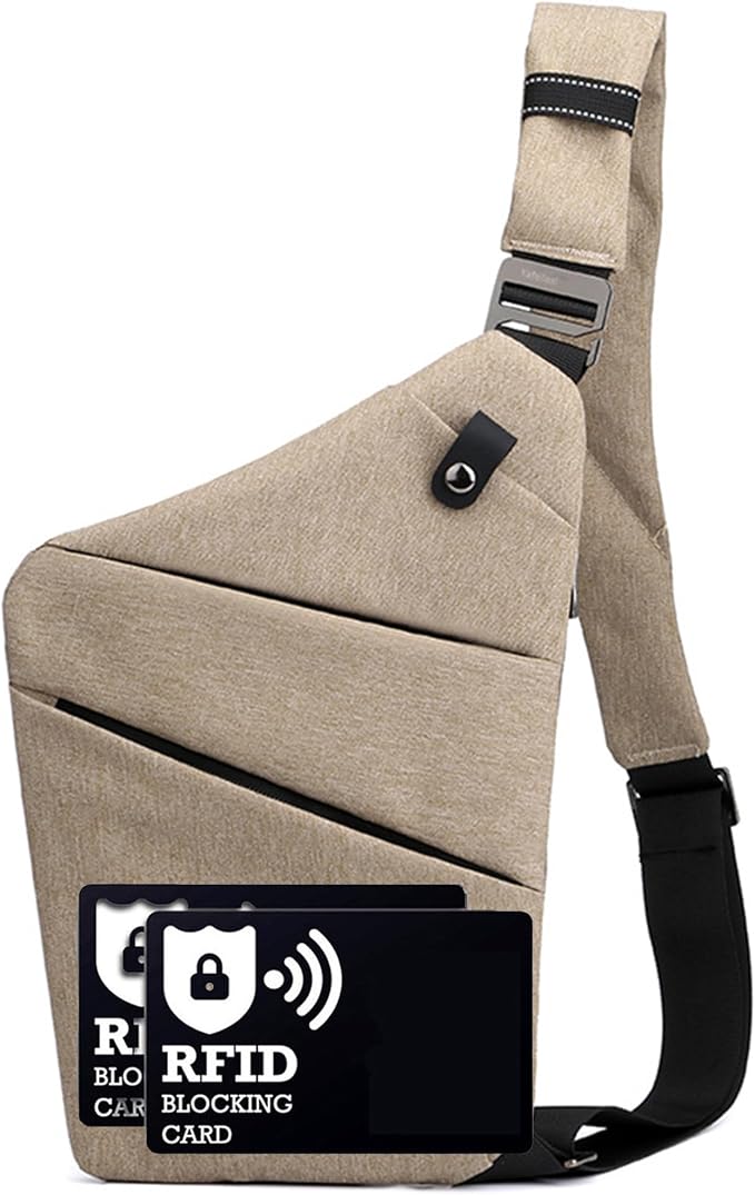 Anti Theft Crossbody Bags for Women Men, Slim Sling Purse
