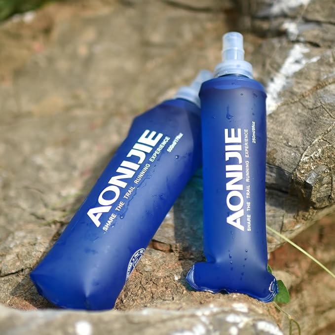 TRIWONDER TPU Soft Folding Water Bottles BPA-Free Collapsible Flask