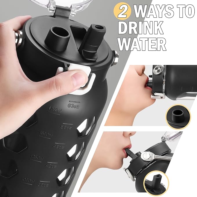 MUKOKO 64oz Glass Water Bottles