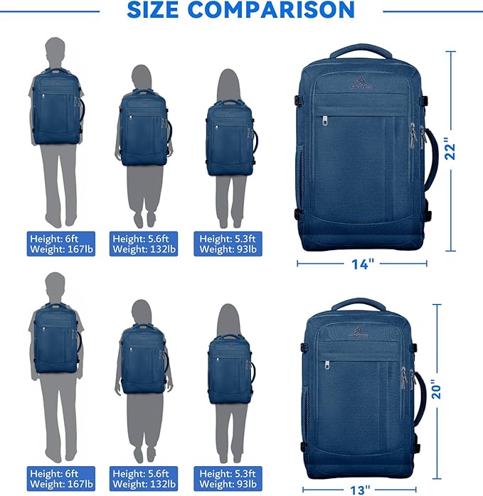 Large Travel Laptop Backpack for Men, 50L Carry On Backpack, Expandable Laptop